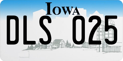 IA license plate DLS025