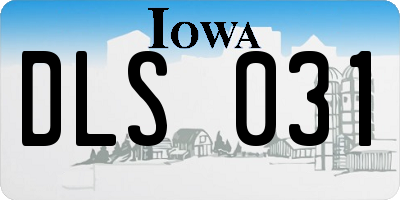 IA license plate DLS031