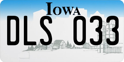 IA license plate DLS033