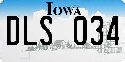 IA license plate DLS034