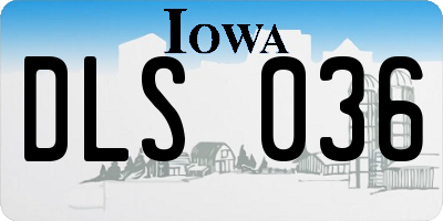IA license plate DLS036