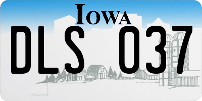 IA license plate DLS037