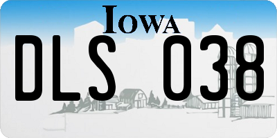 IA license plate DLS038