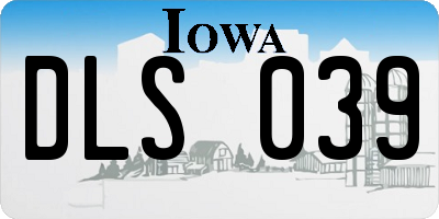 IA license plate DLS039