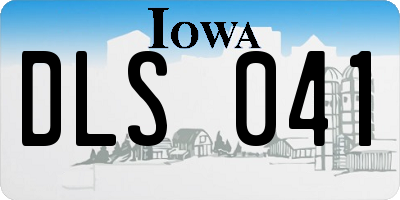 IA license plate DLS041