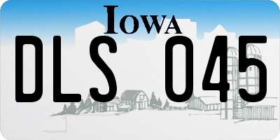 IA license plate DLS045