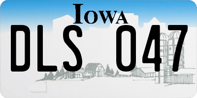 IA license plate DLS047
