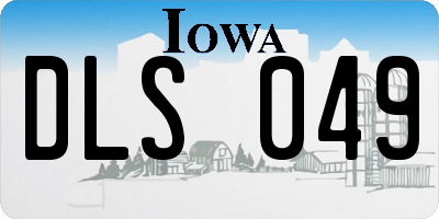 IA license plate DLS049