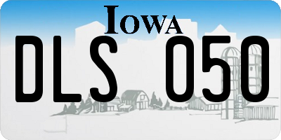 IA license plate DLS050