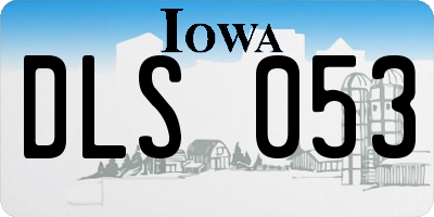 IA license plate DLS053