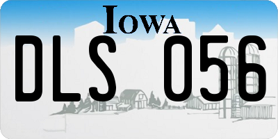 IA license plate DLS056