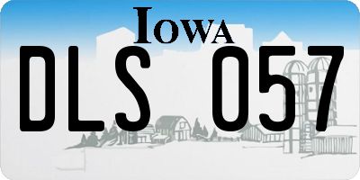 IA license plate DLS057