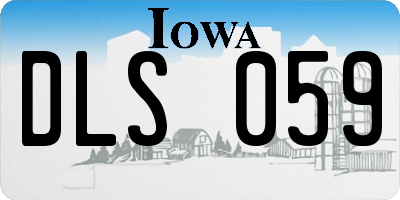 IA license plate DLS059