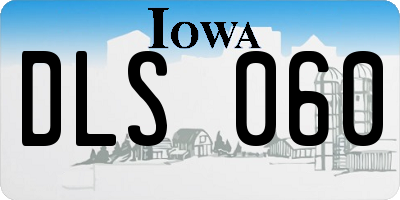 IA license plate DLS060