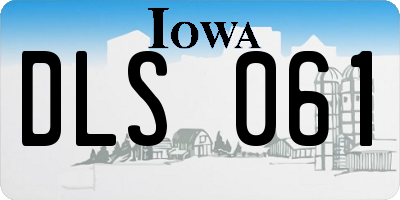 IA license plate DLS061