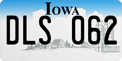IA license plate DLS062