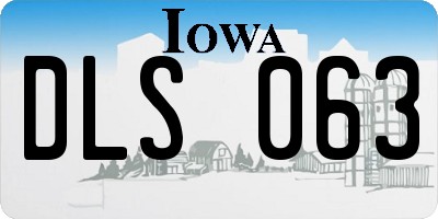 IA license plate DLS063