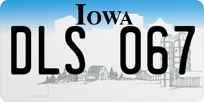 IA license plate DLS067
