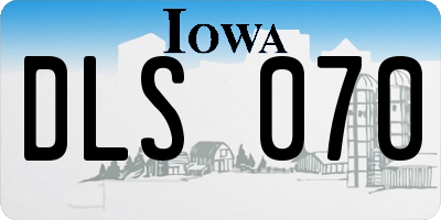 IA license plate DLS070