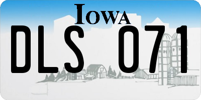 IA license plate DLS071