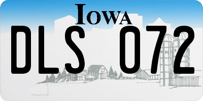 IA license plate DLS072
