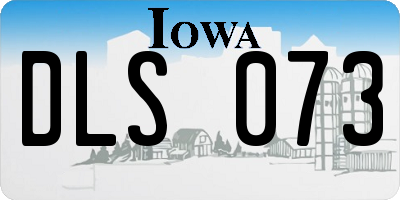 IA license plate DLS073