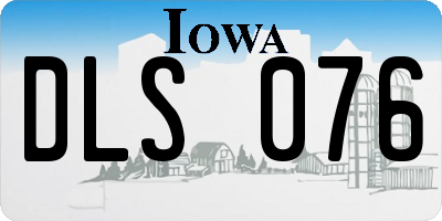 IA license plate DLS076