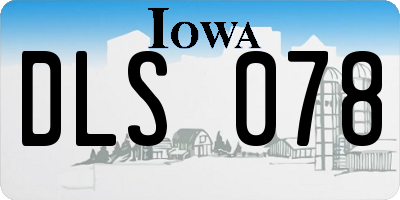 IA license plate DLS078