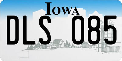 IA license plate DLS085
