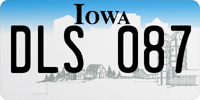 IA license plate DLS087