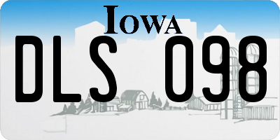 IA license plate DLS098