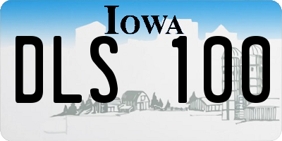 IA license plate DLS100
