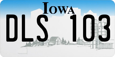 IA license plate DLS103