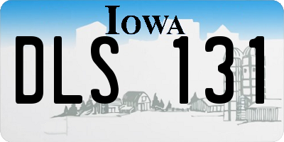 IA license plate DLS131