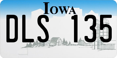IA license plate DLS135