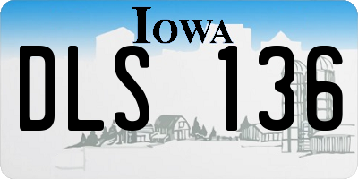 IA license plate DLS136