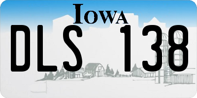 IA license plate DLS138
