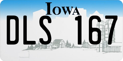 IA license plate DLS167