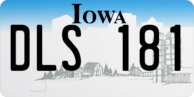 IA license plate DLS181