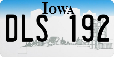IA license plate DLS192