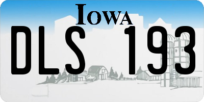 IA license plate DLS193