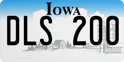 IA license plate DLS200