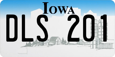 IA license plate DLS201