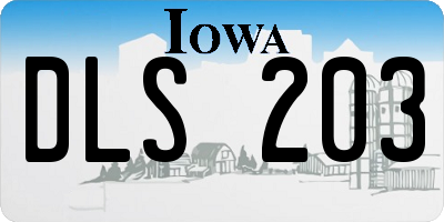 IA license plate DLS203