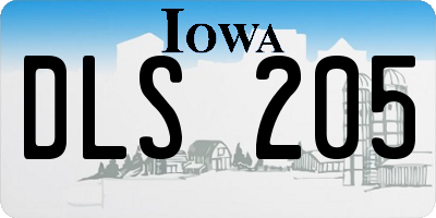 IA license plate DLS205