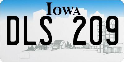 IA license plate DLS209