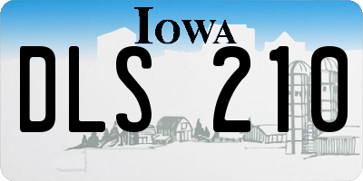 IA license plate DLS210
