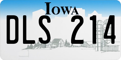 IA license plate DLS214