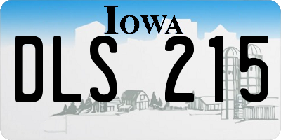 IA license plate DLS215