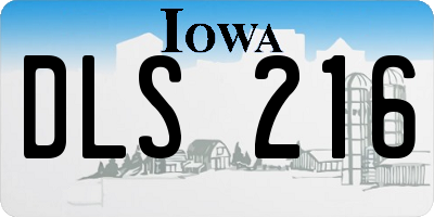 IA license plate DLS216
